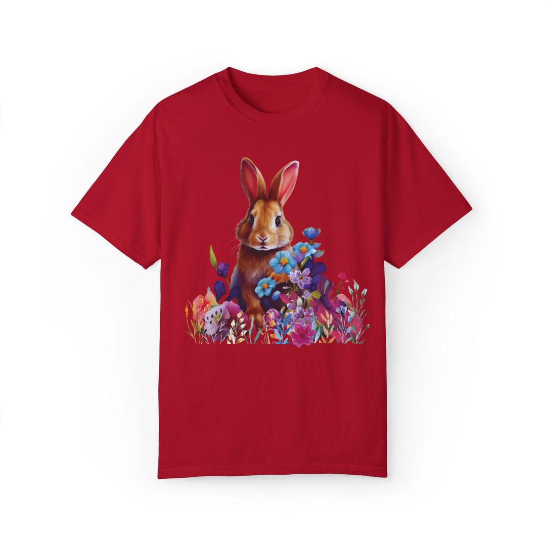 Bunny Springtime T-Shirt T-Shirt Printify Red S