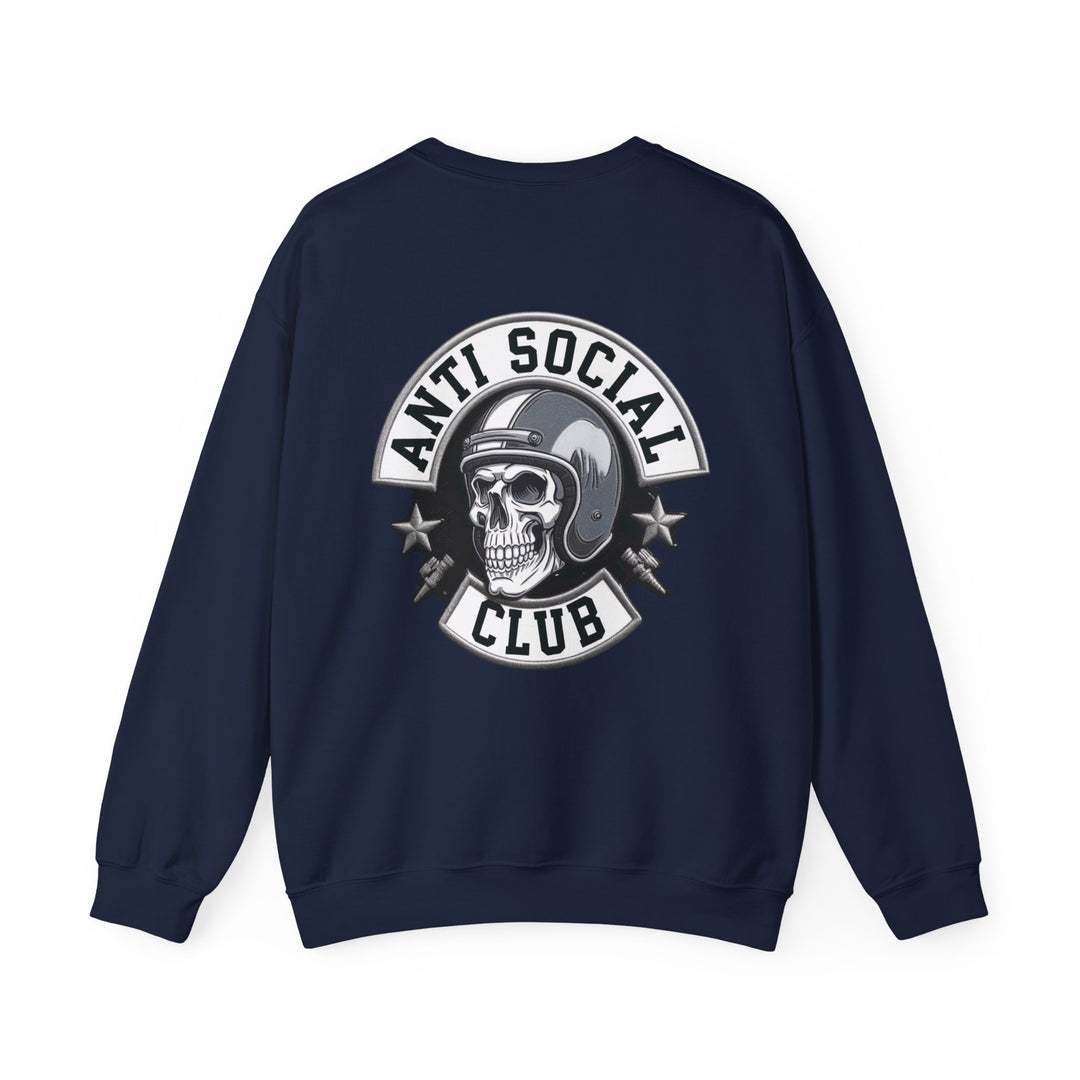 Motorcycle Skull Unisex Sweatshirt - ANTI SOCIAL CLUB Sweatshirt Printify S Navy