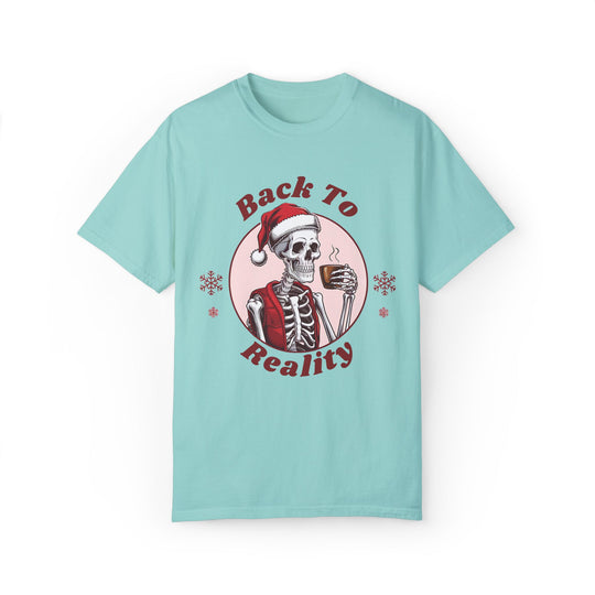 Back To Reality Skeleton Santa Coffee T-shirt T-Shirt Printify Chalky Mint S