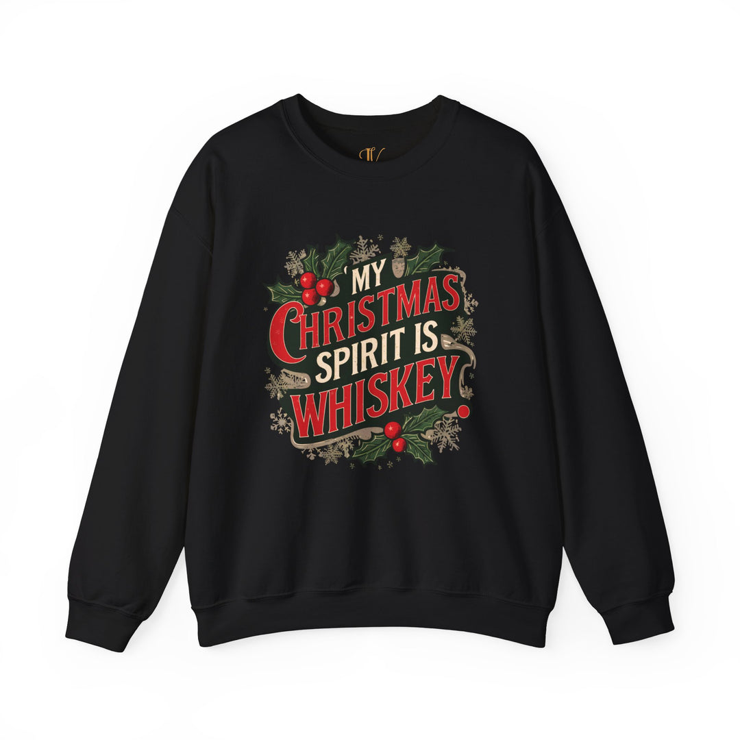 Christmas Humor Crewneck Sweatshirt Sweatshirt Printify S Black