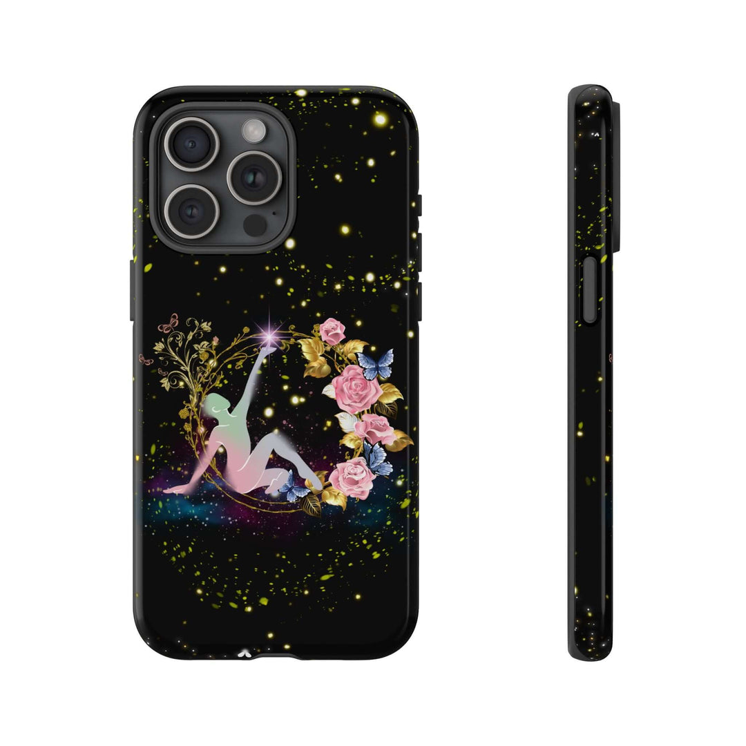 Mystical Phone Case - Stylized Human Figure Reaching for a Star Phone Case Printify iPhone 15 Pro Max Glossy