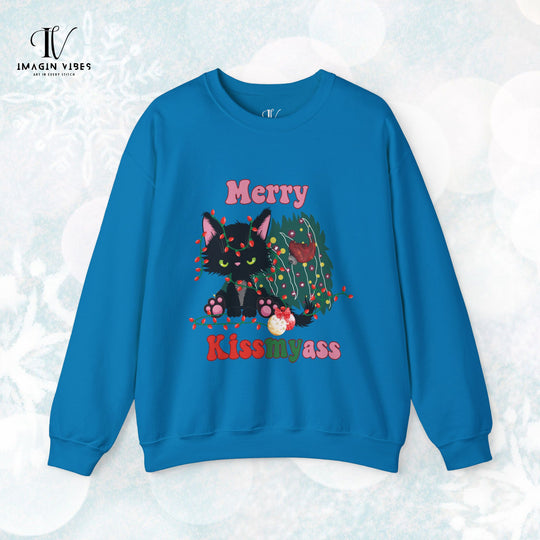 Merry Kiss: Funny Cat Sweatshirt