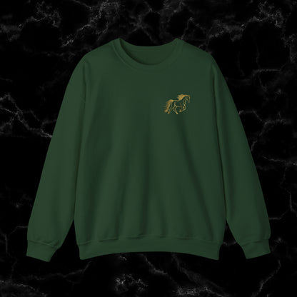 Personalized Horse Sweatshirt - Gift for Horse Owner, Perfect for Christmas, Birthdays, and Equestrian Enthusiasts Sweatshirt S Forest Green 