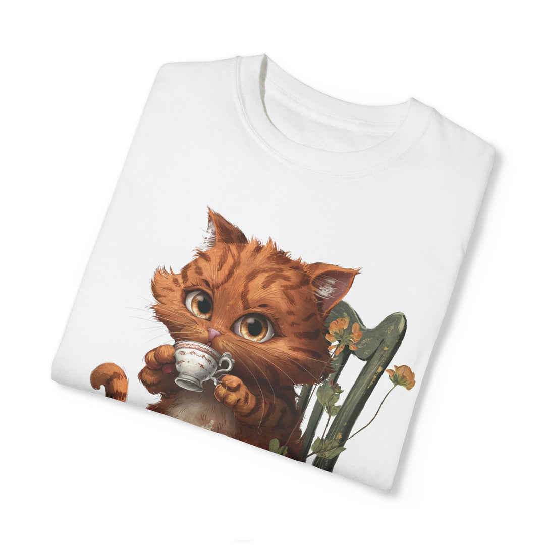 Cat Tea Time T-shirt T-Shirt Printify