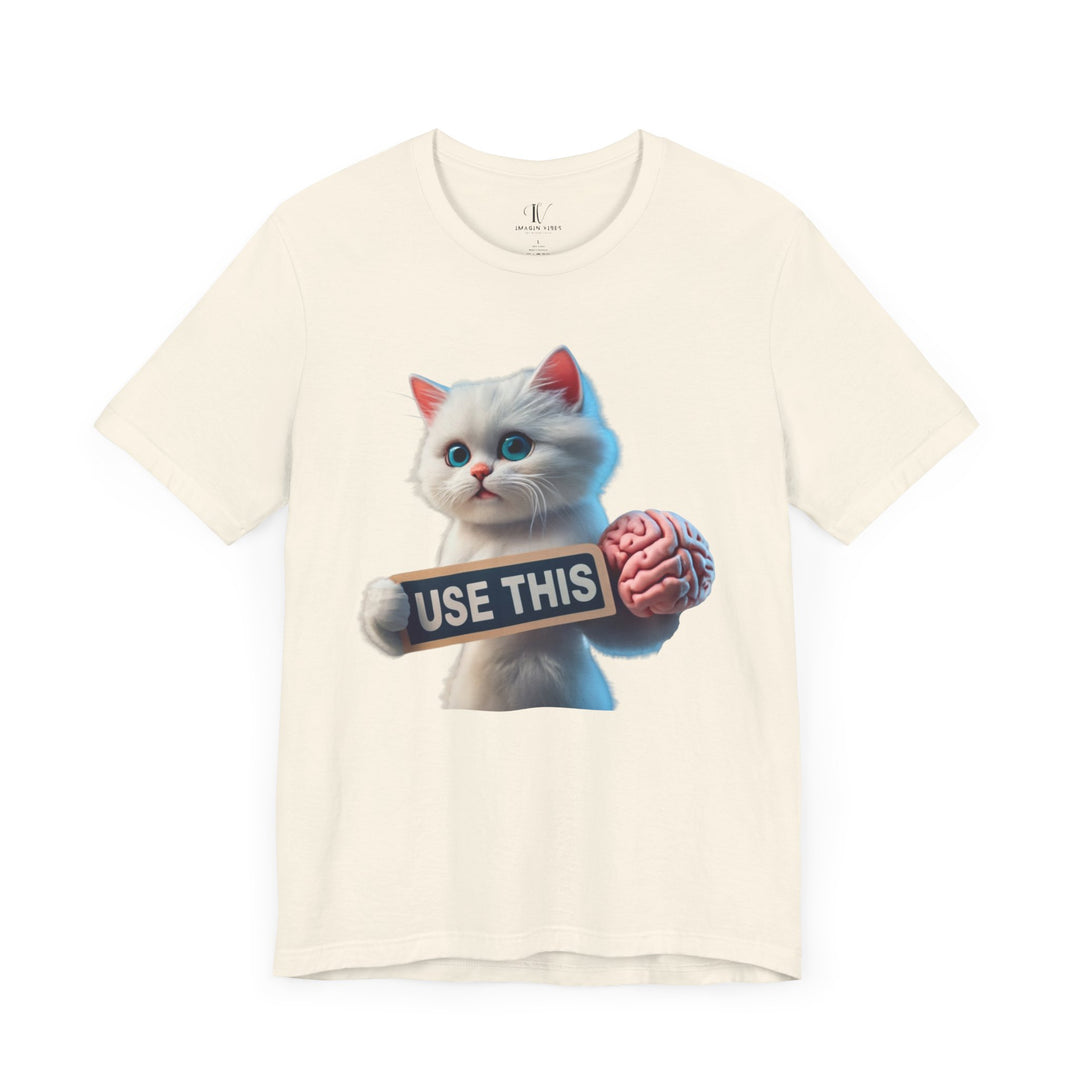 Kitten Brain Tee T-Shirt Printify Natural XS