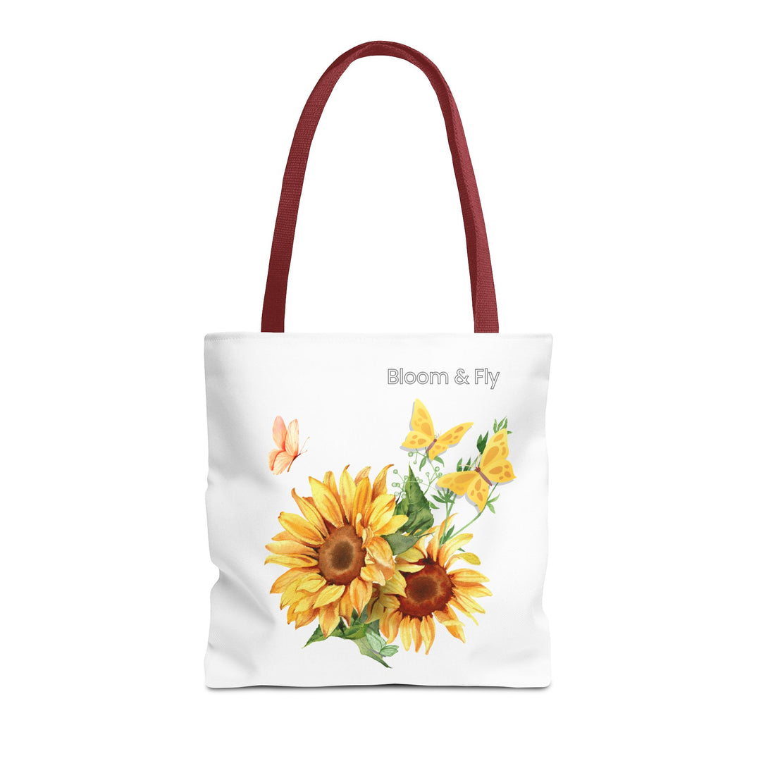 Sunflower Tote Bag - Nature Lover's Floral Shopping Bag Bags Printify 16" × 16'' Red