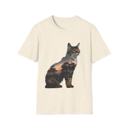 Bobcat Silhouette T-Shirt T-Shirt Printify Natural S