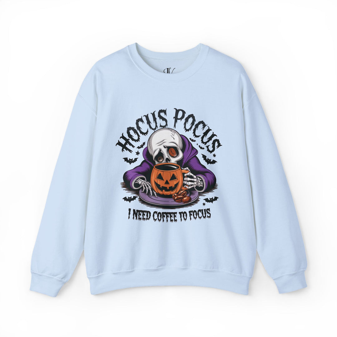 Hocus Pocus Coffee: Halloween Sweatshirt Sweatshirt Printify S Light Blue