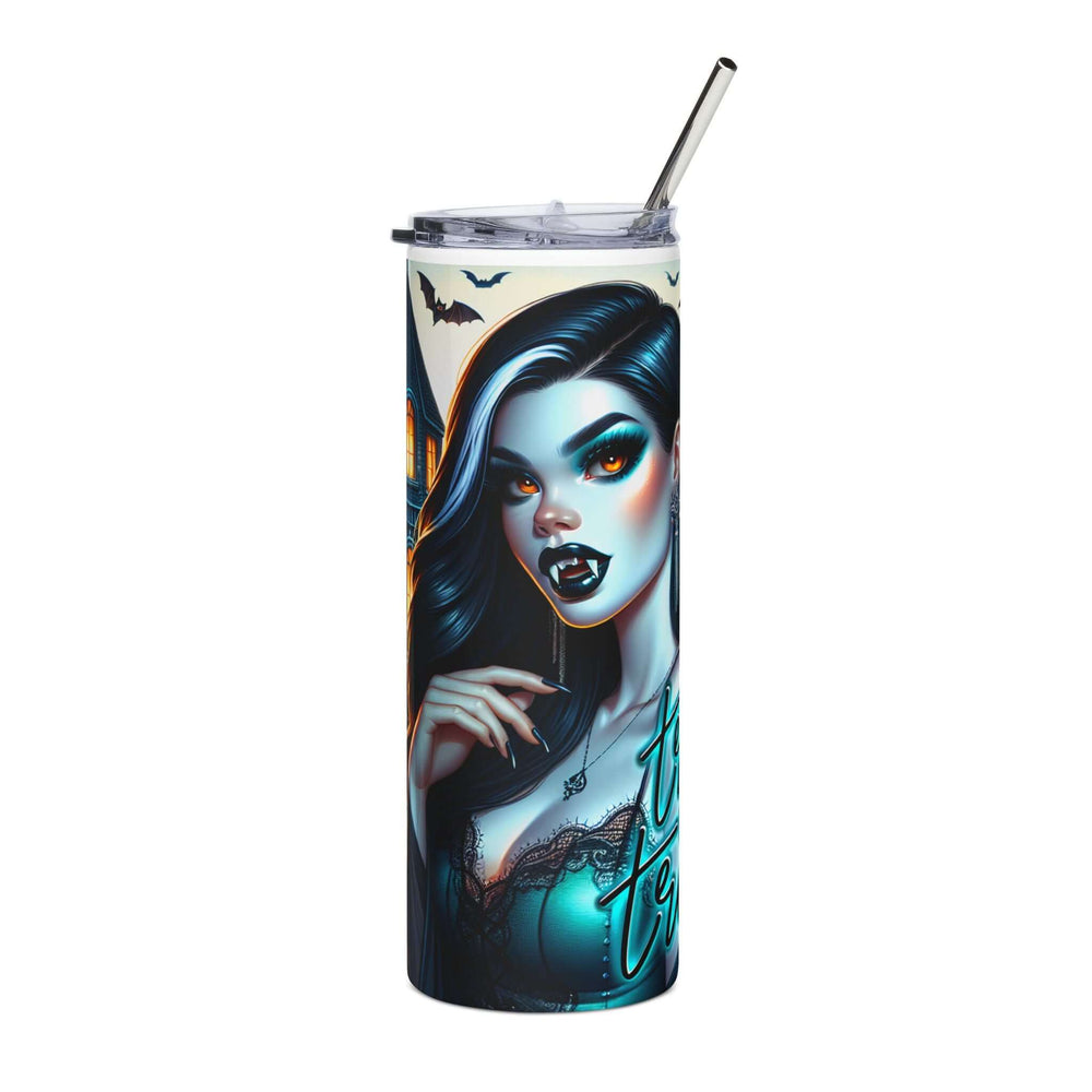 Halloween Vampire Tumbler 20oz — 'Trick or Treat' Haunted House Mug Printify