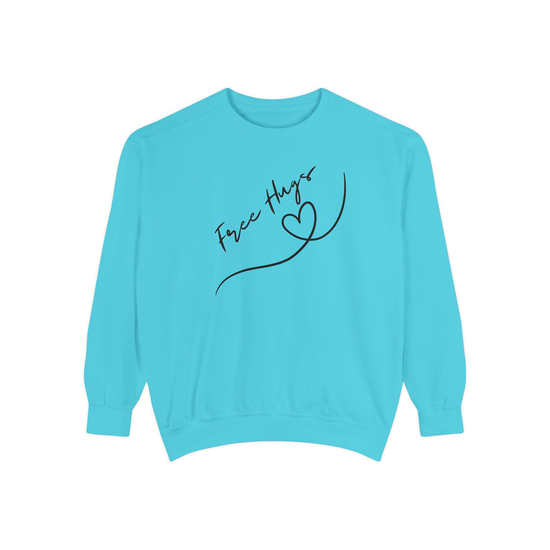 Free Hugs Sweatshirt Sweatshirt Printify Lagoon Blue S