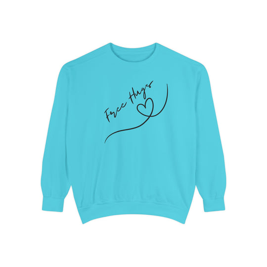 Free Hugs Sweatshirt Sweatshirt Printify Lagoon Blue S