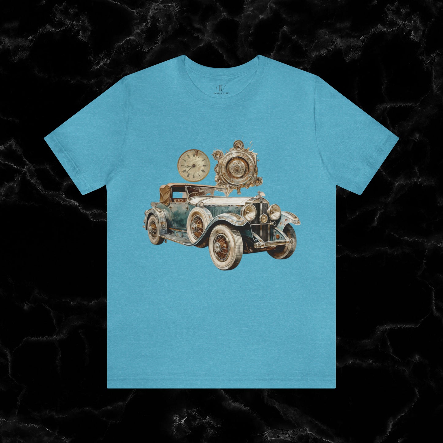 Vintage Car Enthusiast T-Shirt - Classic Wheels and Timeless Appeal T-Shirt Heather Aqua S 