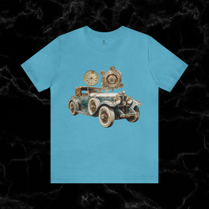 Vintage Car Enthusiast T-Shirt - Classic Wheels and Timeless Appeal T-Shirt Heather Aqua S 