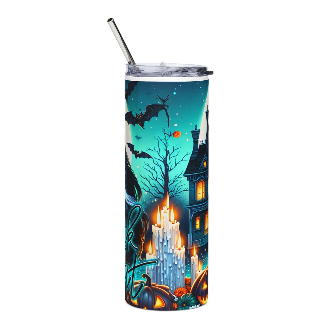 Halloween Vampire Tumbler 20oz — 'Trick or Treat' Haunted House Mug Printify