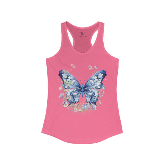 Butterfly Tank Top Tank Top Printify XS Solid Hot Pink