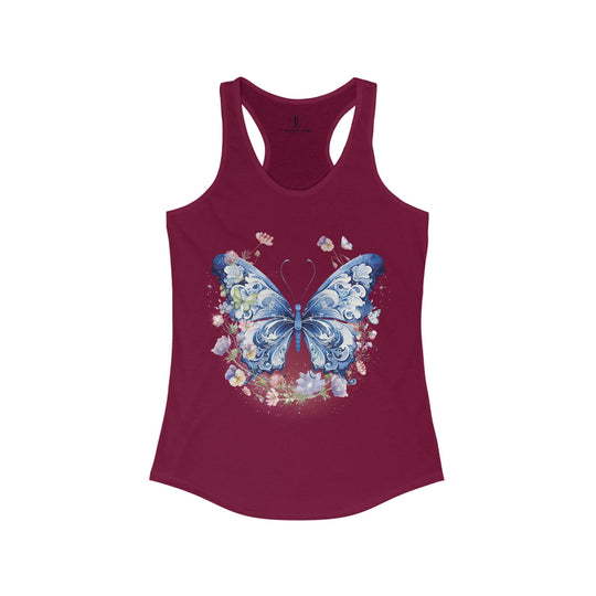 Butterfly Tank Top Tank Top Printify XS Solid Cardinal Red