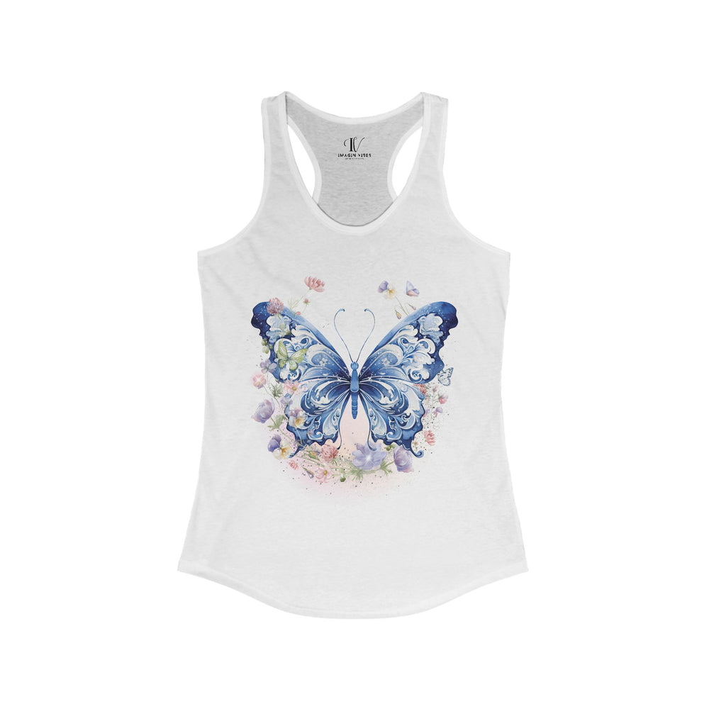 Butterfly Tank Top Tank Top Printify XS Solid White