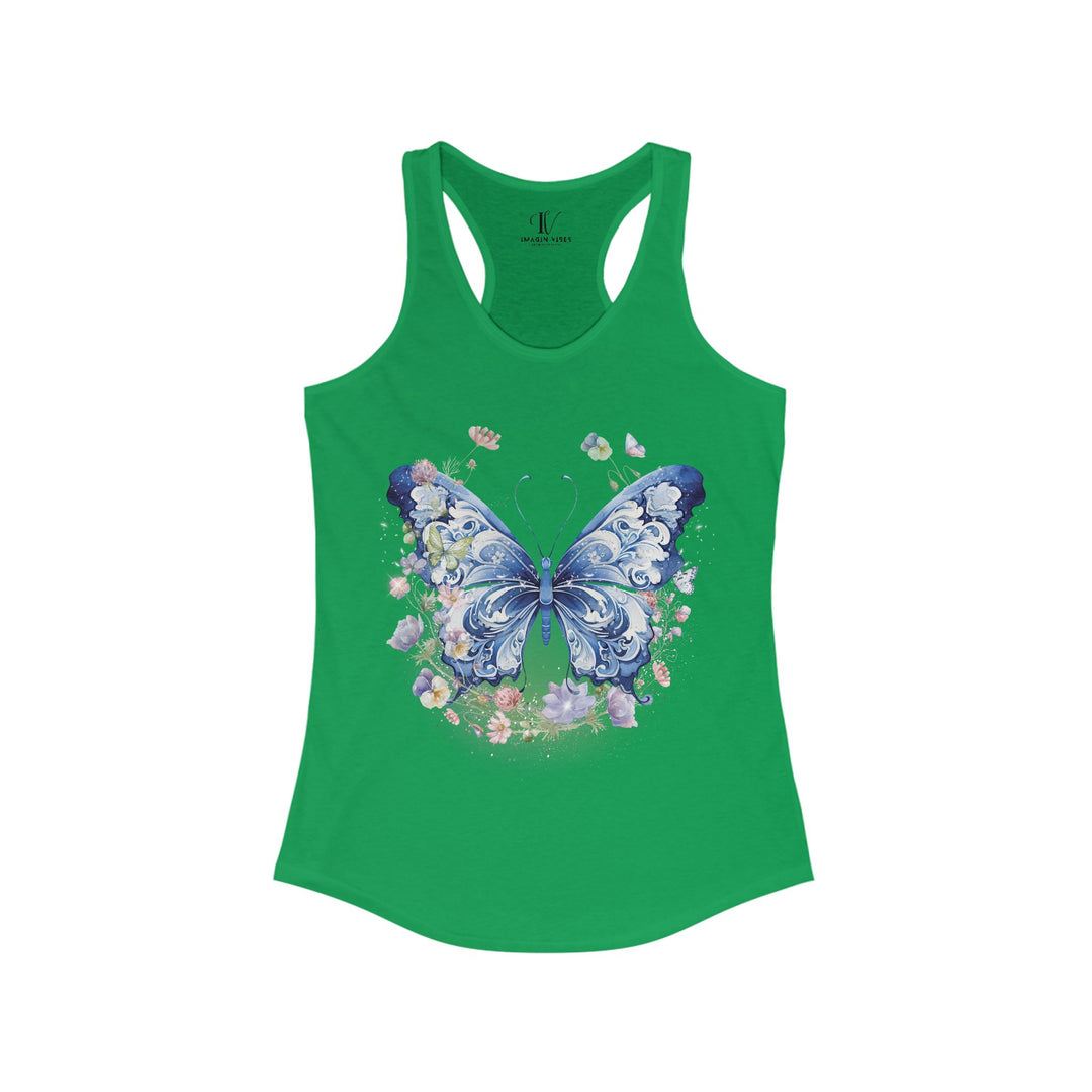 Butterfly Tank Top Tank Top Printify XS Solid Kelly Green