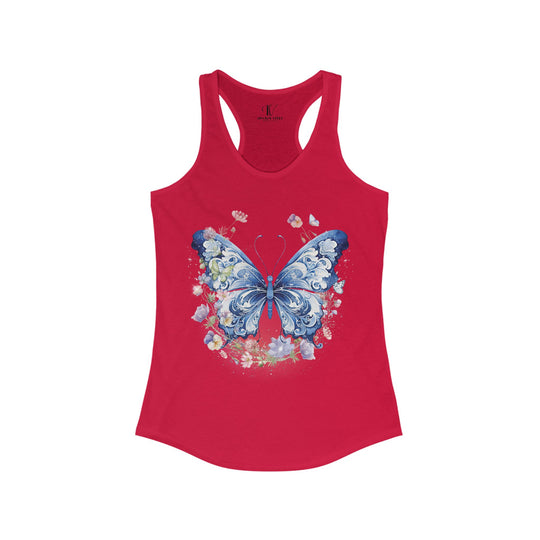 Butterfly Tank Top Tank Top Printify XS Solid Red