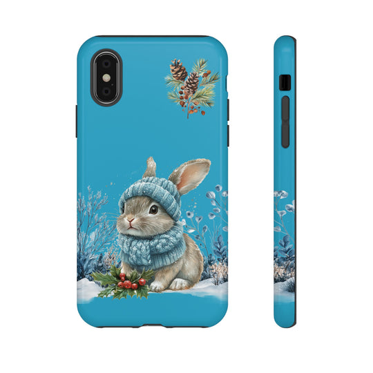 Phone Case - Winter Bunny with Hat and Scarf Phone Case Printify