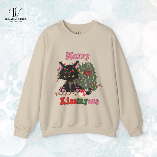 Merry Kiss: Funny Cat Sweatshirt