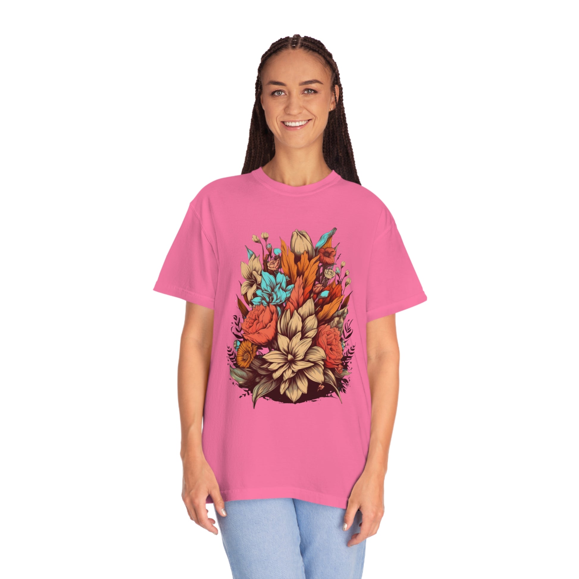 Boho Wildflowers Floral Nature Shirt | Garment Dyed Boho Tee for Nature Lovers T-Shirt Crunchberry S 