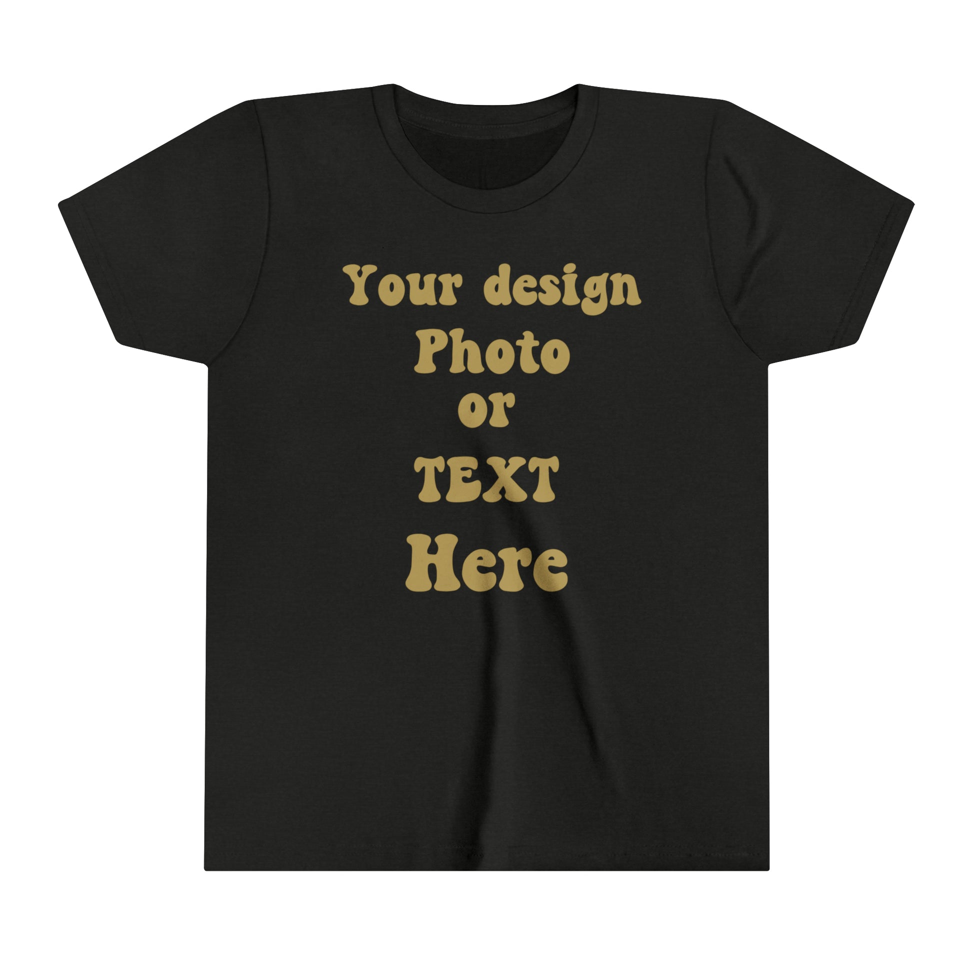 Youth Short Sleeve Tee - Personalized with Your Photo, Text, and Design Kids clothes Black Heather S 