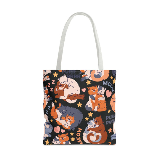 Sweet Cartoon Cats Tote Bag Bags Printify 18" × 18'' White