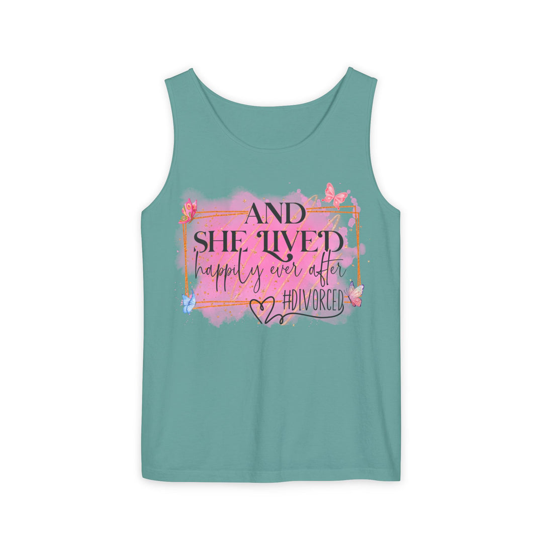 Empowering Divorced Watercolor Butterfly Tank Top Tank Top Printify Seafoam XS