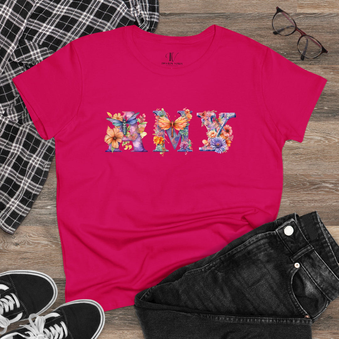 Imagin Vibes: Mom's Dragonfly Name Tee (Personalized Gift, Mother's Day) T-Shirt Heliconia S 