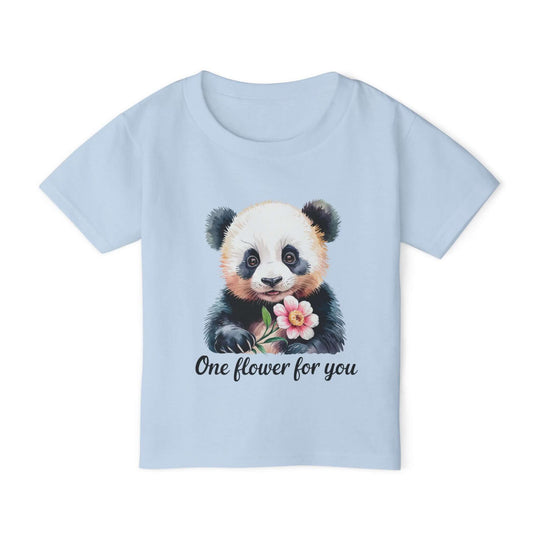 Panda Toddler T-shirt with 'One flower for you' Kids clothes Printify Light Blue 2T