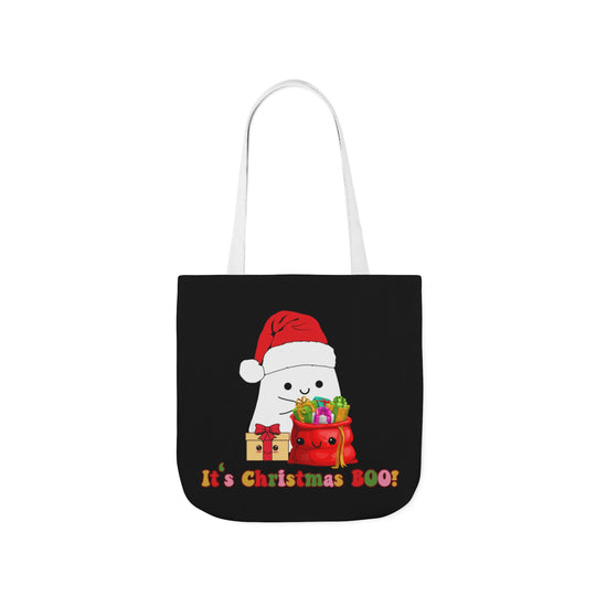 Canvas Tote Bag - Christmas Ghost Holiday Accessories Printify 16" × 16'' White