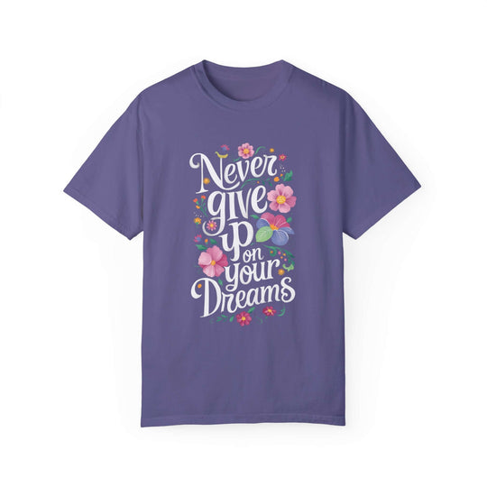 Motivational Quote Floral T-shirt T-Shirt Printify Grape S