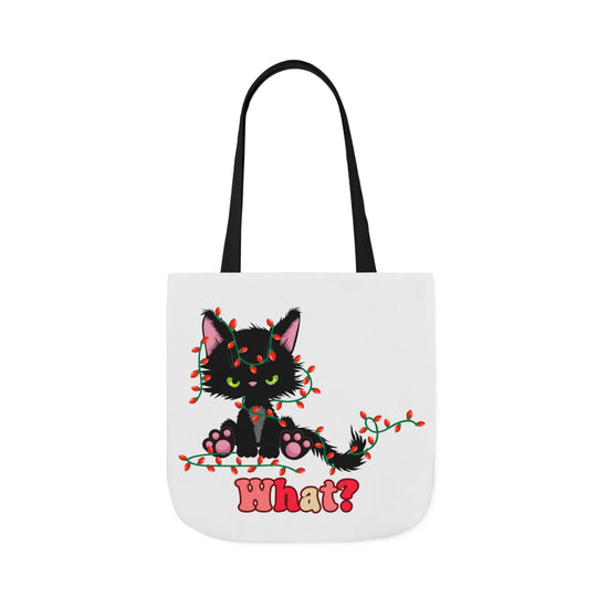 What Black Christmas Cat Tote Bag Accessories Printify 18" × 18'' Black