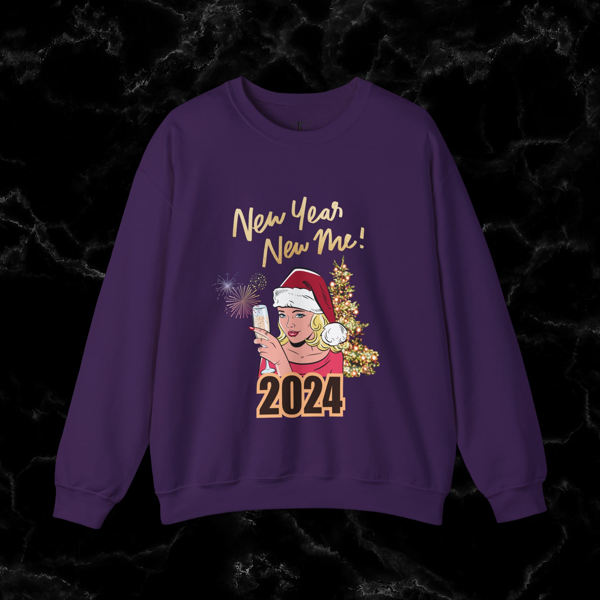 New Year New Me Sweatshirt - Motivational, Inspirational Resolutions Shirt, Christmas Family Tee Sweatshirt S Purple 