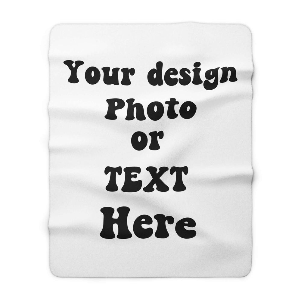 Custom Sherpa Fleece Blanket - Personalized Photo and Text