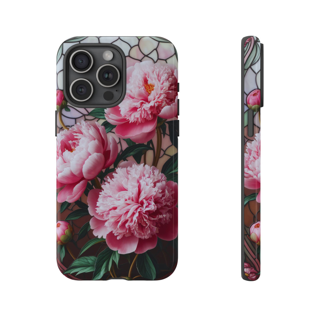 Phone Case Art Deco Pink Peonies Phone Case Printify iPhone 15 Pro Max Glossy