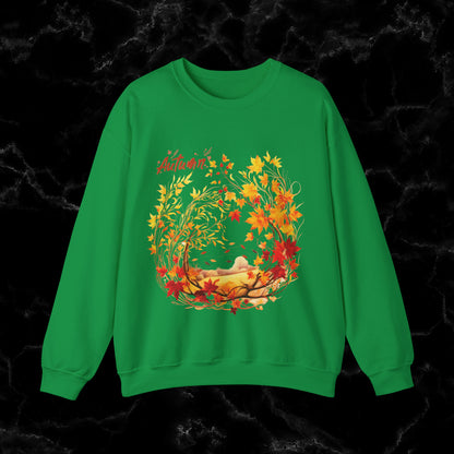 Autumn Sweatshirt | Fall Design | Fall Seasonal Sweatshirt | Autumn Lover Gift Sweatshirt S Irish Green 