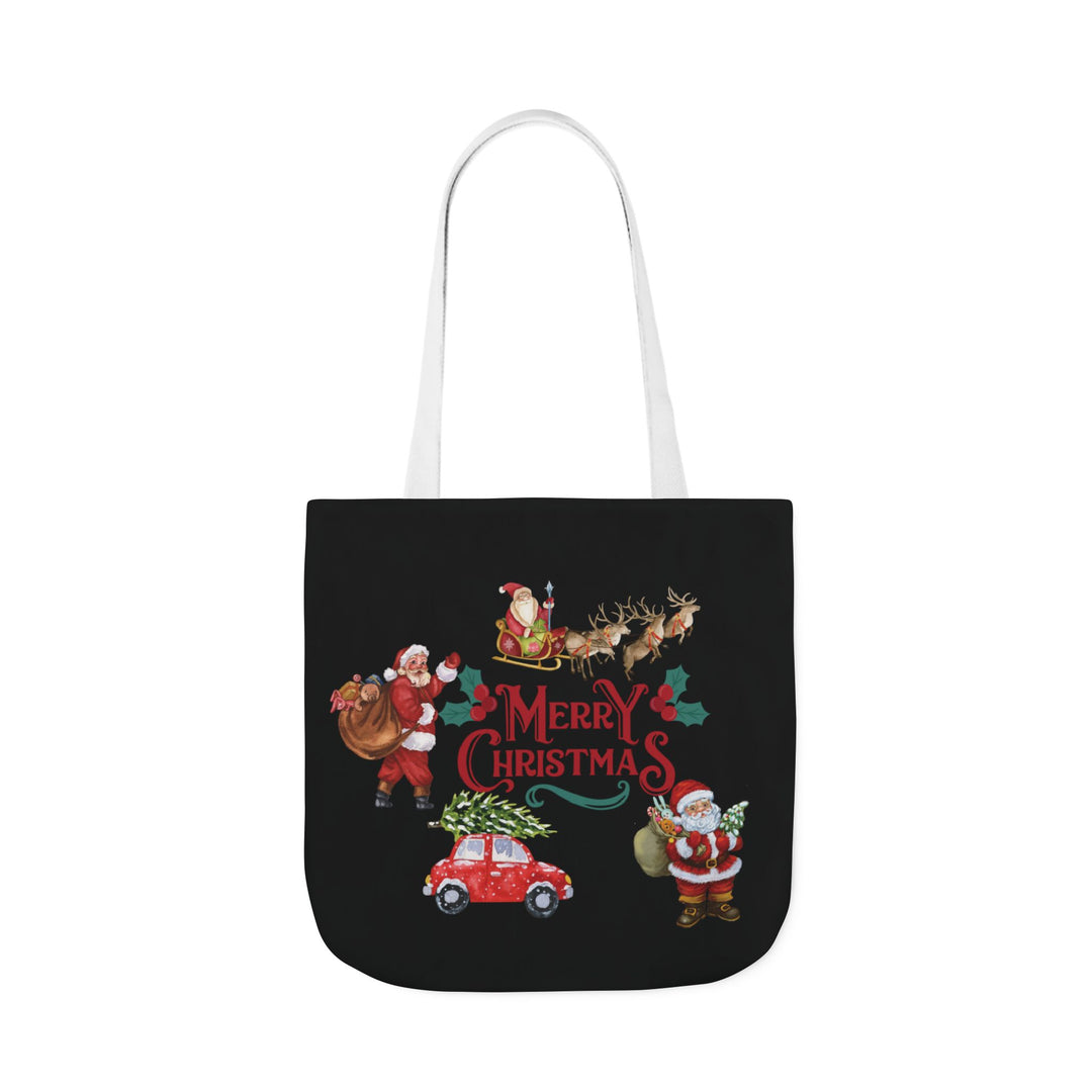 Vintage Style Christmas Canvas Tote Bag Accessories Printify 18" × 18'' White