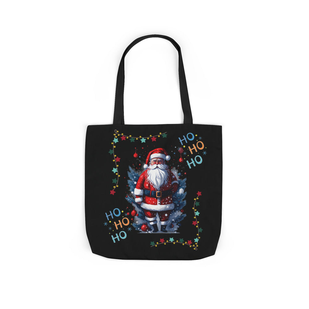 Ho Ho Ho Santa Claus Canvas Tote Bag Accessories Printify 18" × 18'' Black