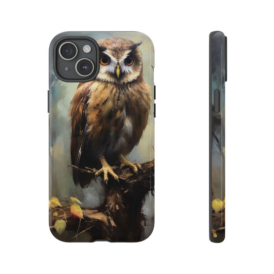 Phone Case Wise Owl Nature Minimalist Phone Case Printify iPhone 15 Plus Glossy