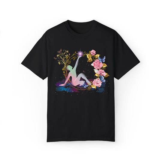 Dreamy Cosmos Garment-Dyed T-shirt T-Shirt Printify Black M