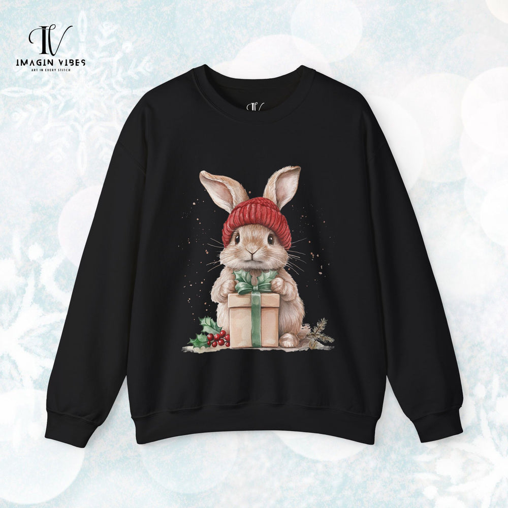 Cute Boho Winter Watercolor Bunny Sweatshirt