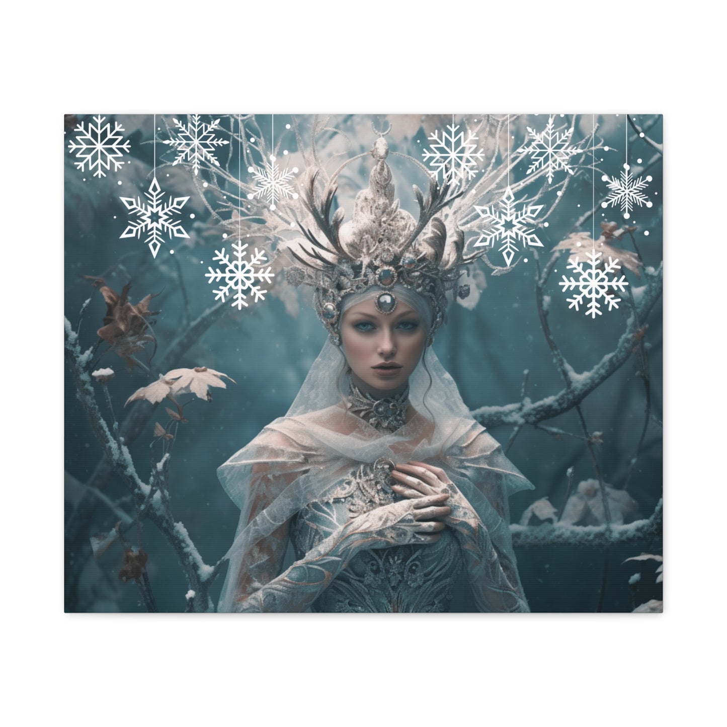 Enchanting Frozen Forest Queen | Canvas Gallery Wrap Art Canvas 24″ x 20″ 1.25" 