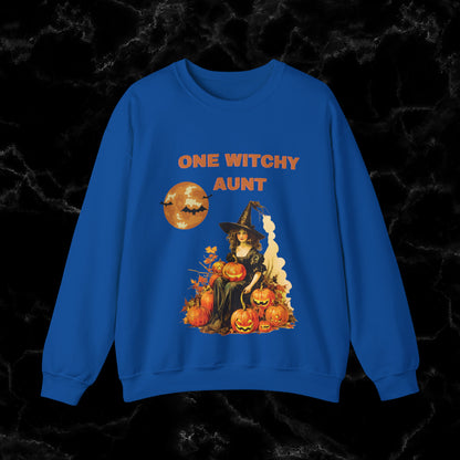 One Witchy Aunt Sweatshirt - Cool Aunt Shirt, Feral Aunt Sweatshirt, Perfect Gifts for Aunts Halloween Sweatshirt S Royal 