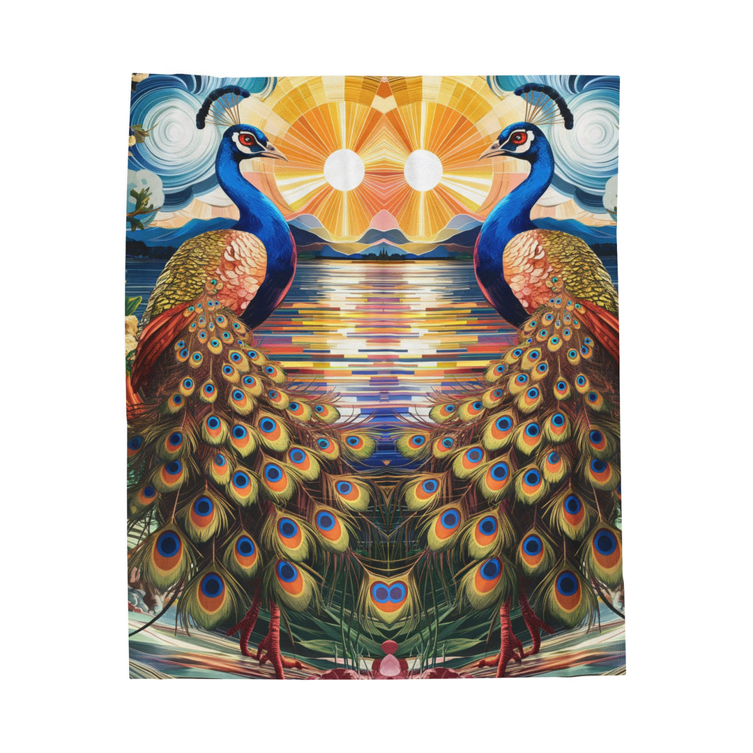 Velveteen Plush Blanket - Peacock Tapestry All Over Prints Printify 50" × 60"