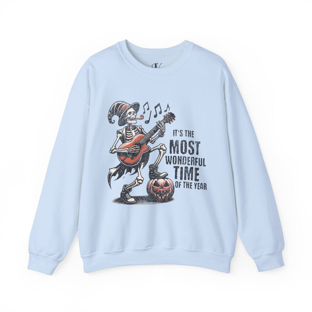 Skeleton Whimsical Crewneck Sweatshirt for Halloween and Fall