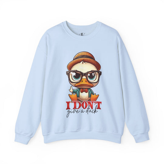 Crewneck Sweatshirt 'I Don't Give a Duck' Sweatshirt Printify S Light Blue