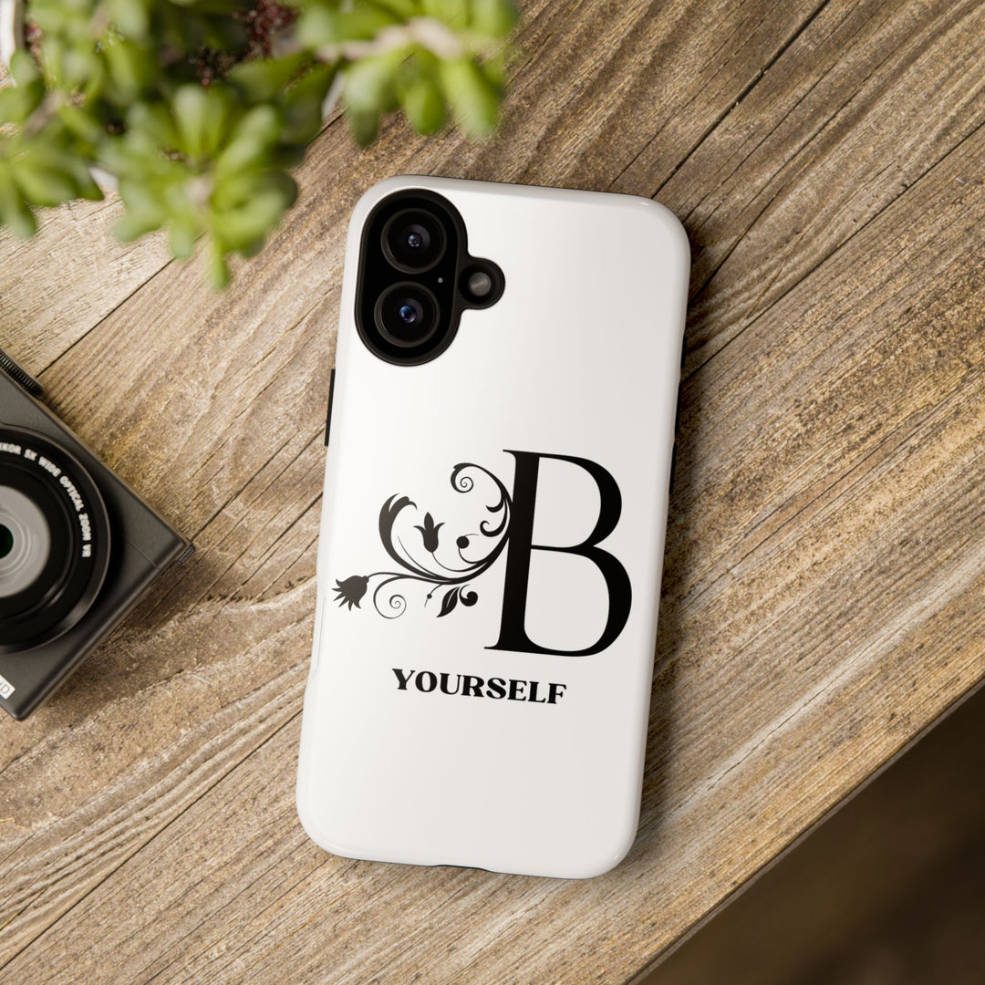 Floral Initial Tough Case - Be Yourself Phone Cover Phone Case Printify