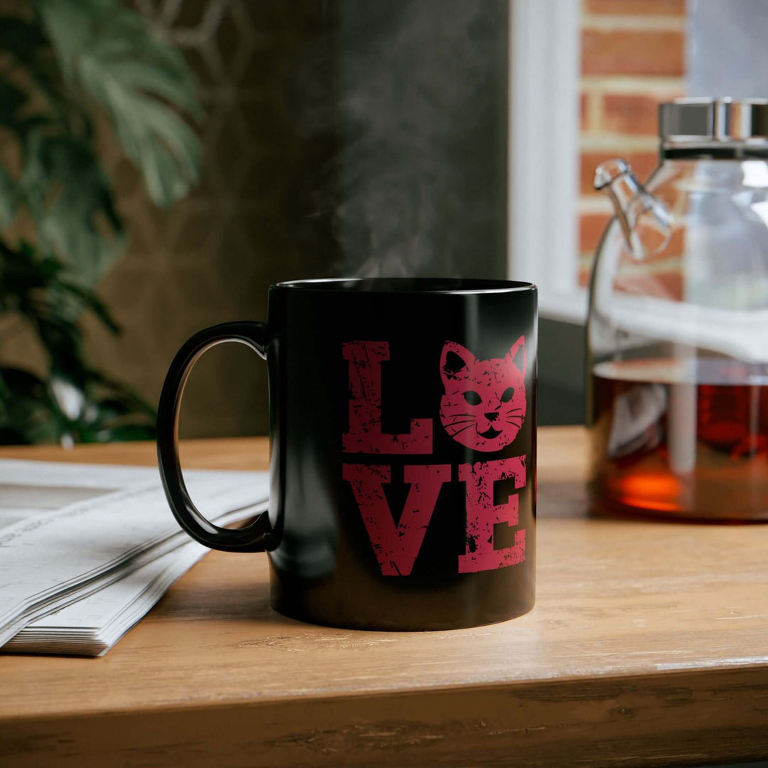 Mug Love Cat Vintage Distressed
